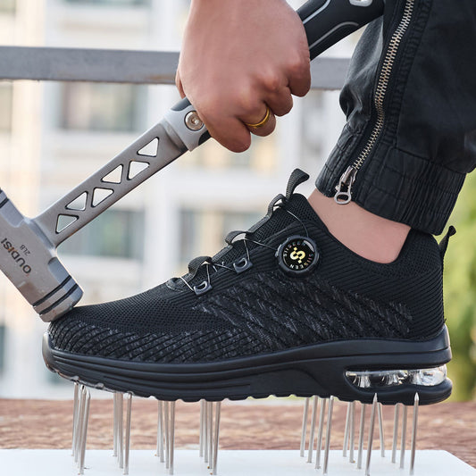 Air Cushion Steel Toe Shoes Shock Absorbing Black