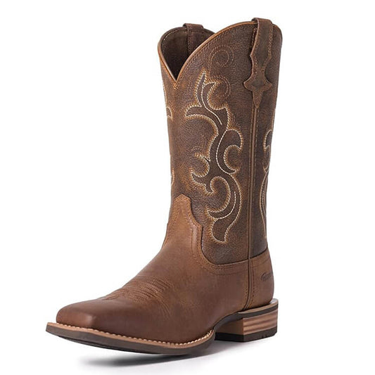 Comfortable Square Toe Women’s Cowboy Boots in Camel