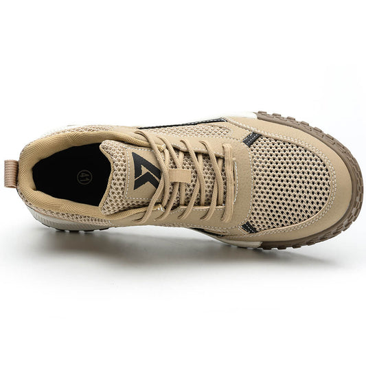 DS514 Mesh Breathable Steel Toe Work Shoes Beige