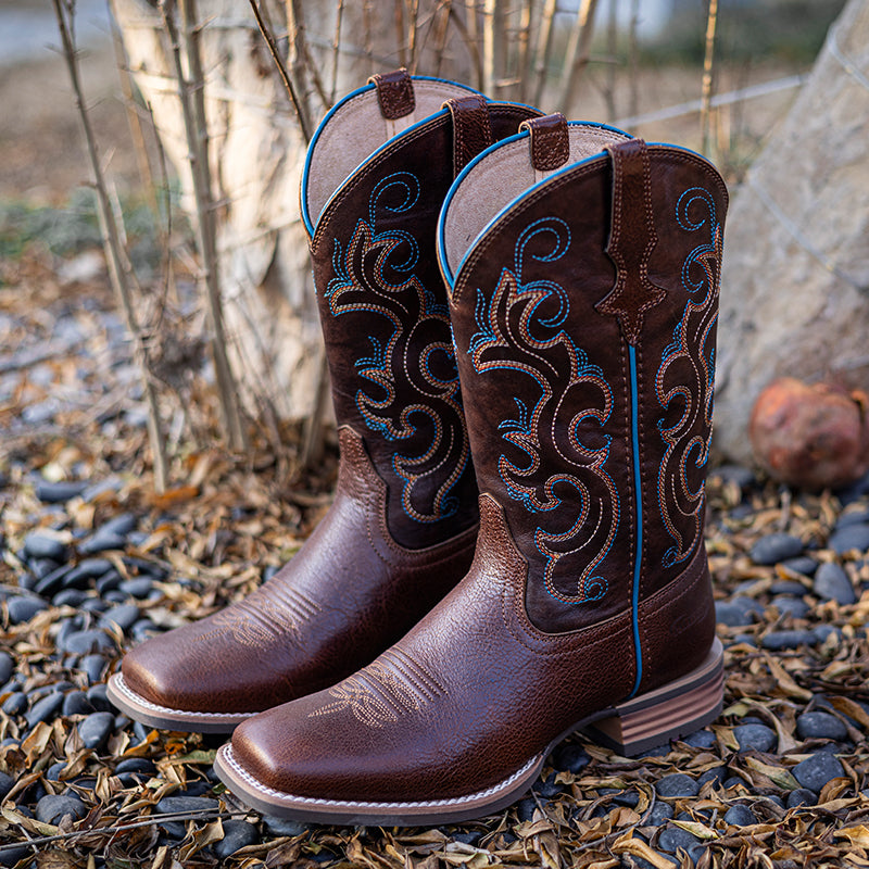 Embroidered Square Toe Women’s Western Cowboy Boots