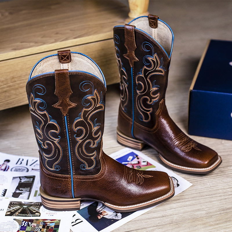 Embroidered Square Toe Women’s Western Cowboy Boots
