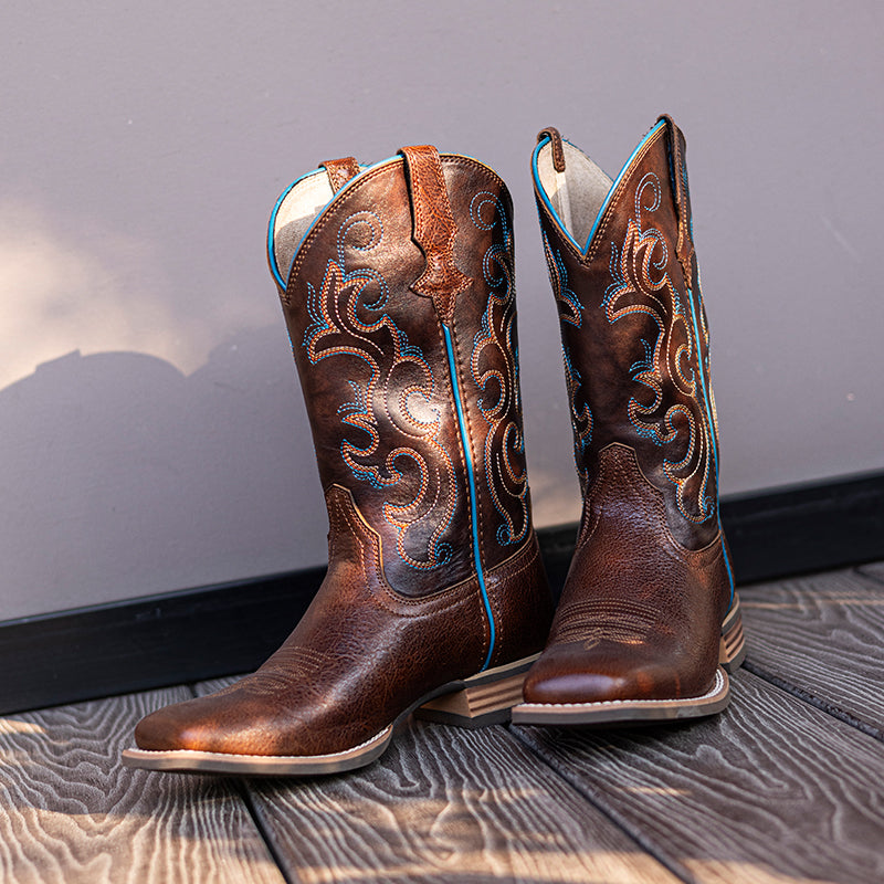 Embroidered Square Toe Women’s Western Cowboy Boots