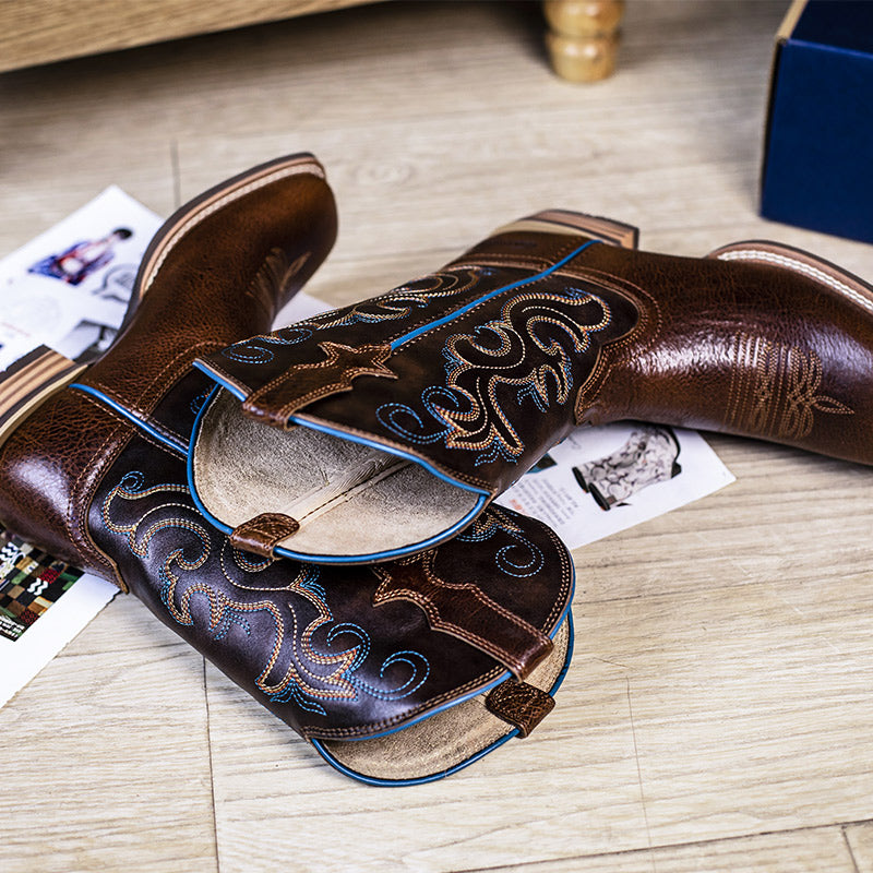 Embroidered Square Toe Women’s Western Cowboy Boots