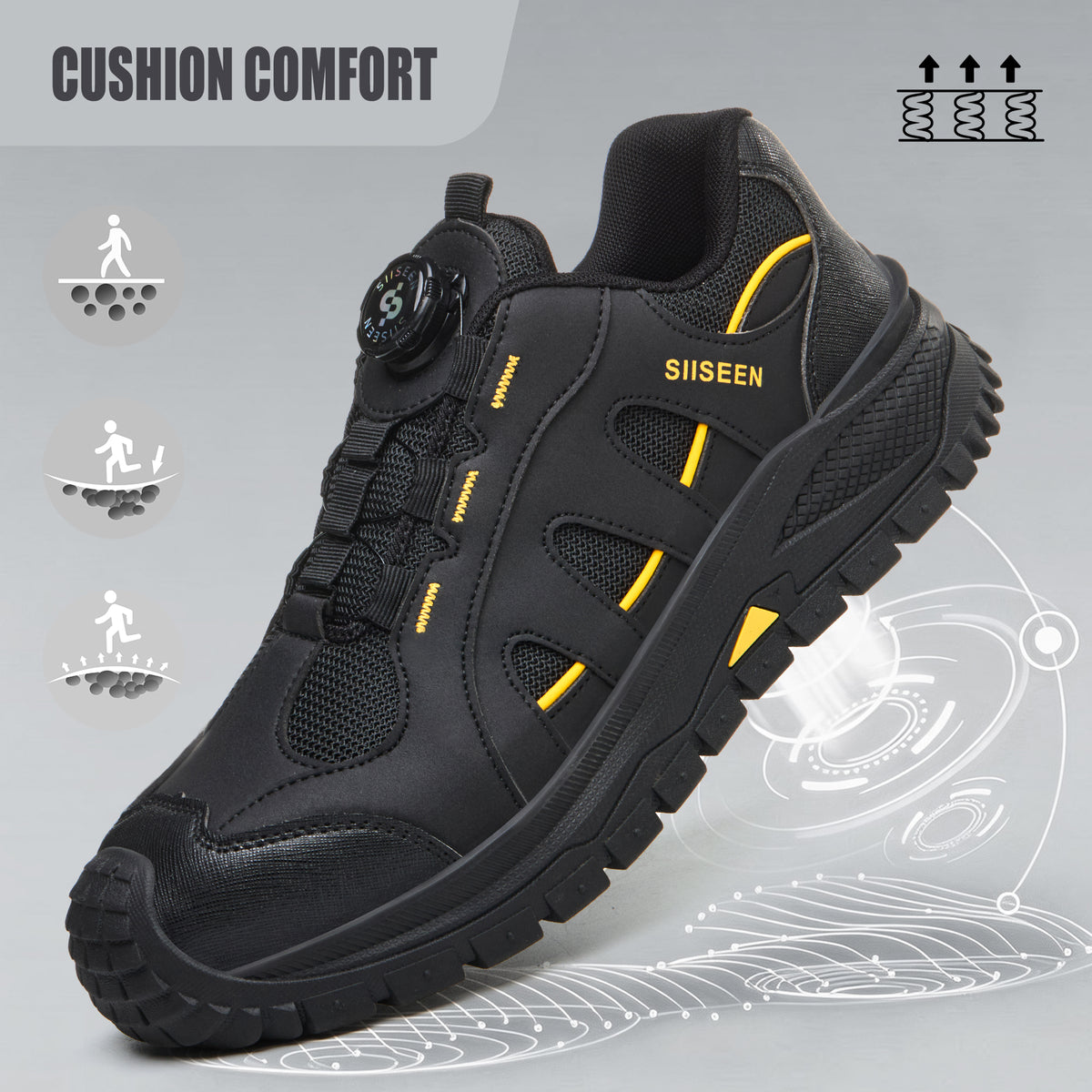 Impact Resistant Steel Toe Kevlar Work Boots Black