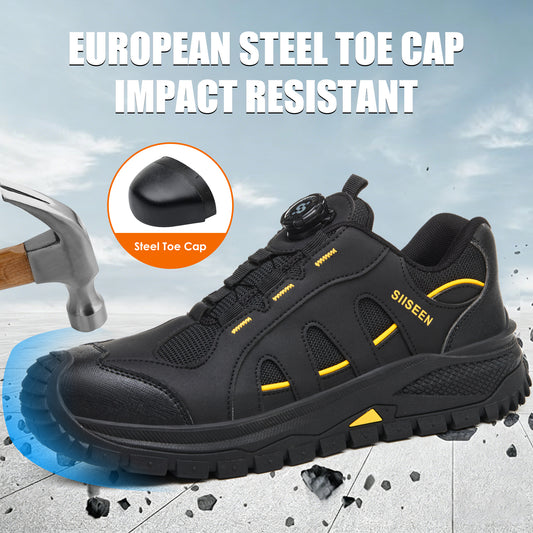 Impact Resistant Steel Toe Kevlar Work Boots Black