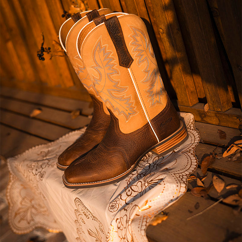 Stylish Embroidered Men’s Western Cowboy Boots Heritage Roughstock