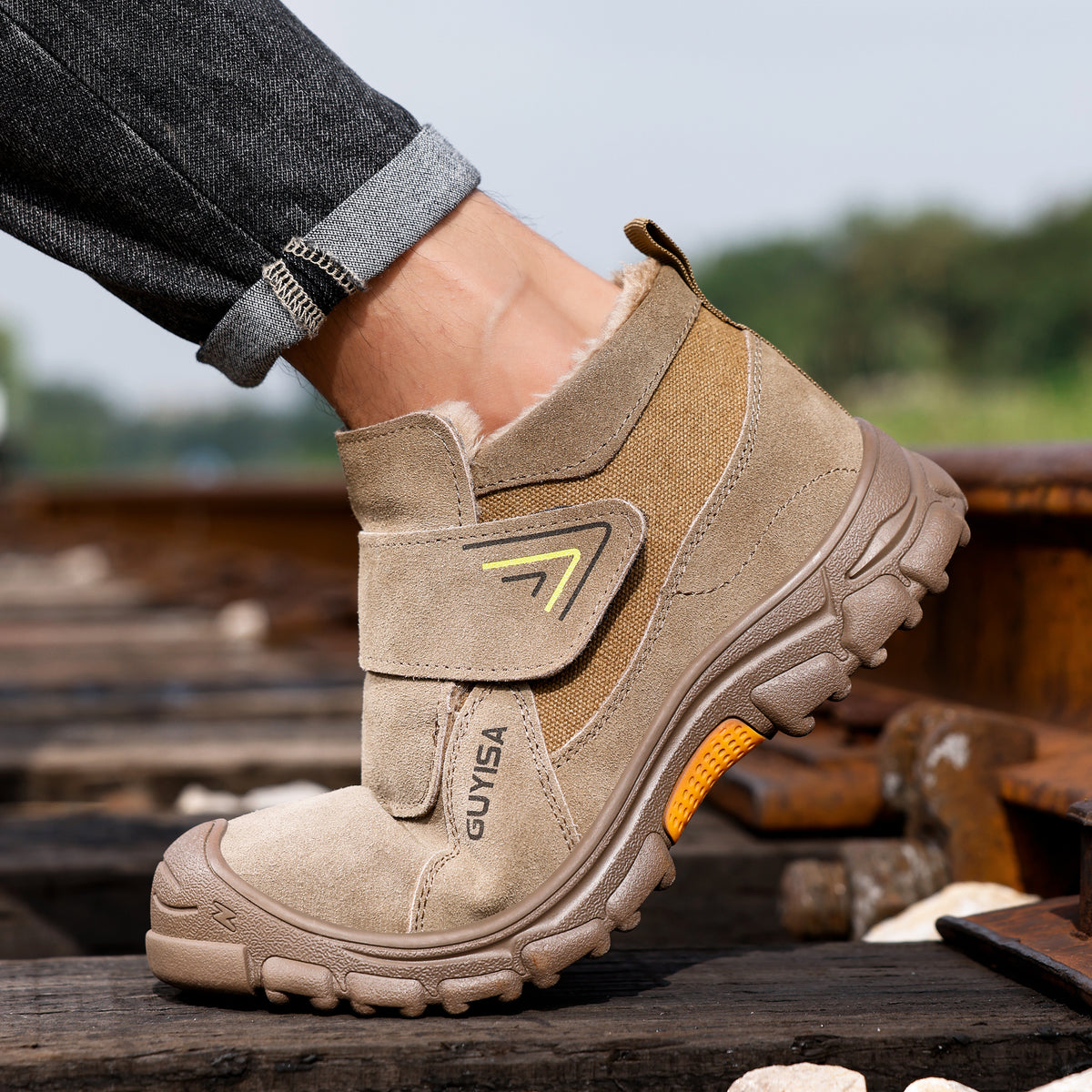 Warm Lined Slip On Steel Toe Work Shoes