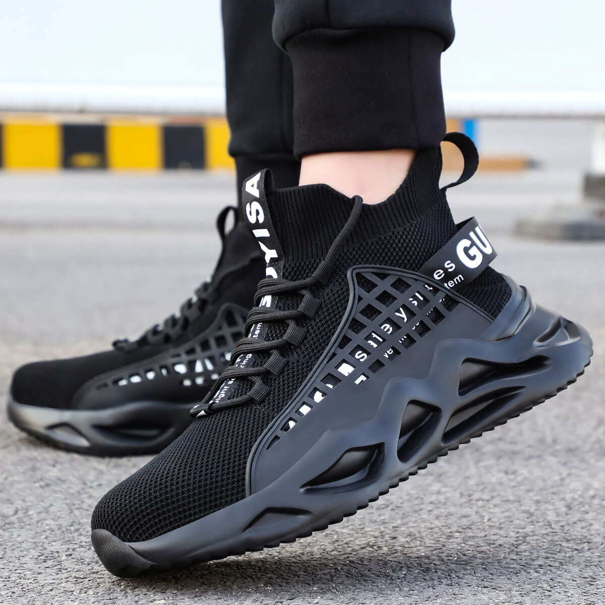 DS0202 Breathable Steel Toe Safety Shoes Black