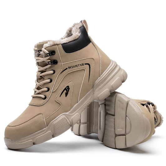 DS9193 Warmest Winter Steel Toe Work Boots Khaki