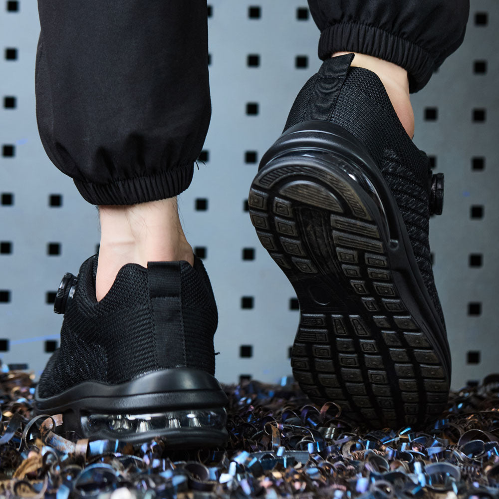 Air Cushion Steel Toe Shoes Shock Absorbing Black