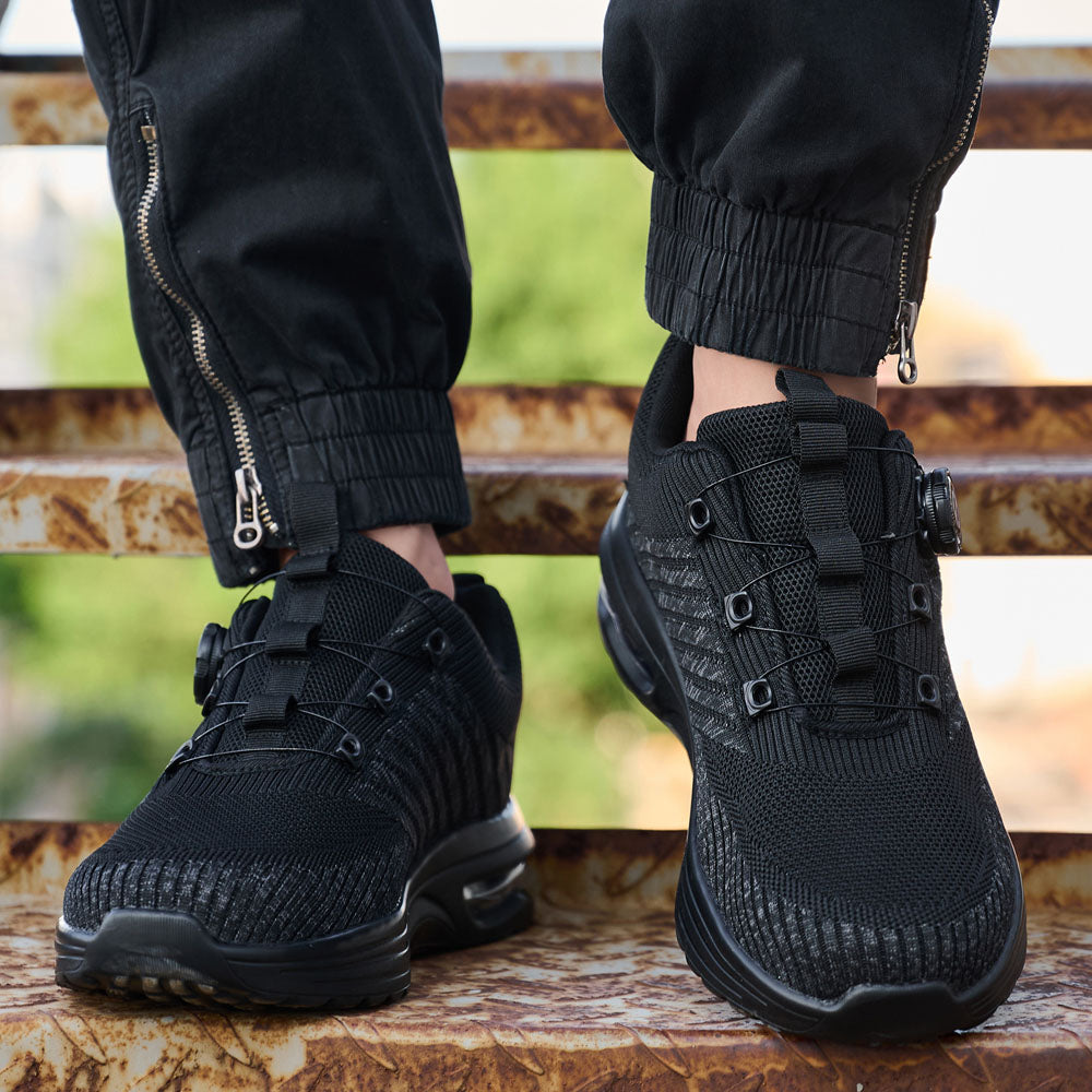 Air Cushion Steel Toe Shoes Shock Absorbing Black