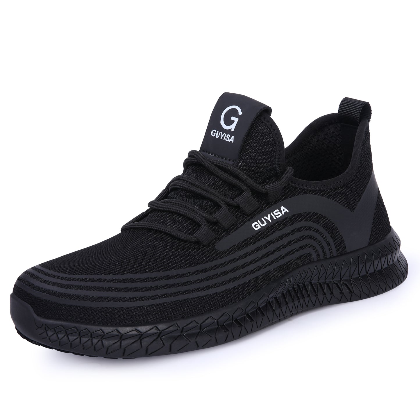 Breathable Composite Toe Safety Shoes Slip Resistant Black