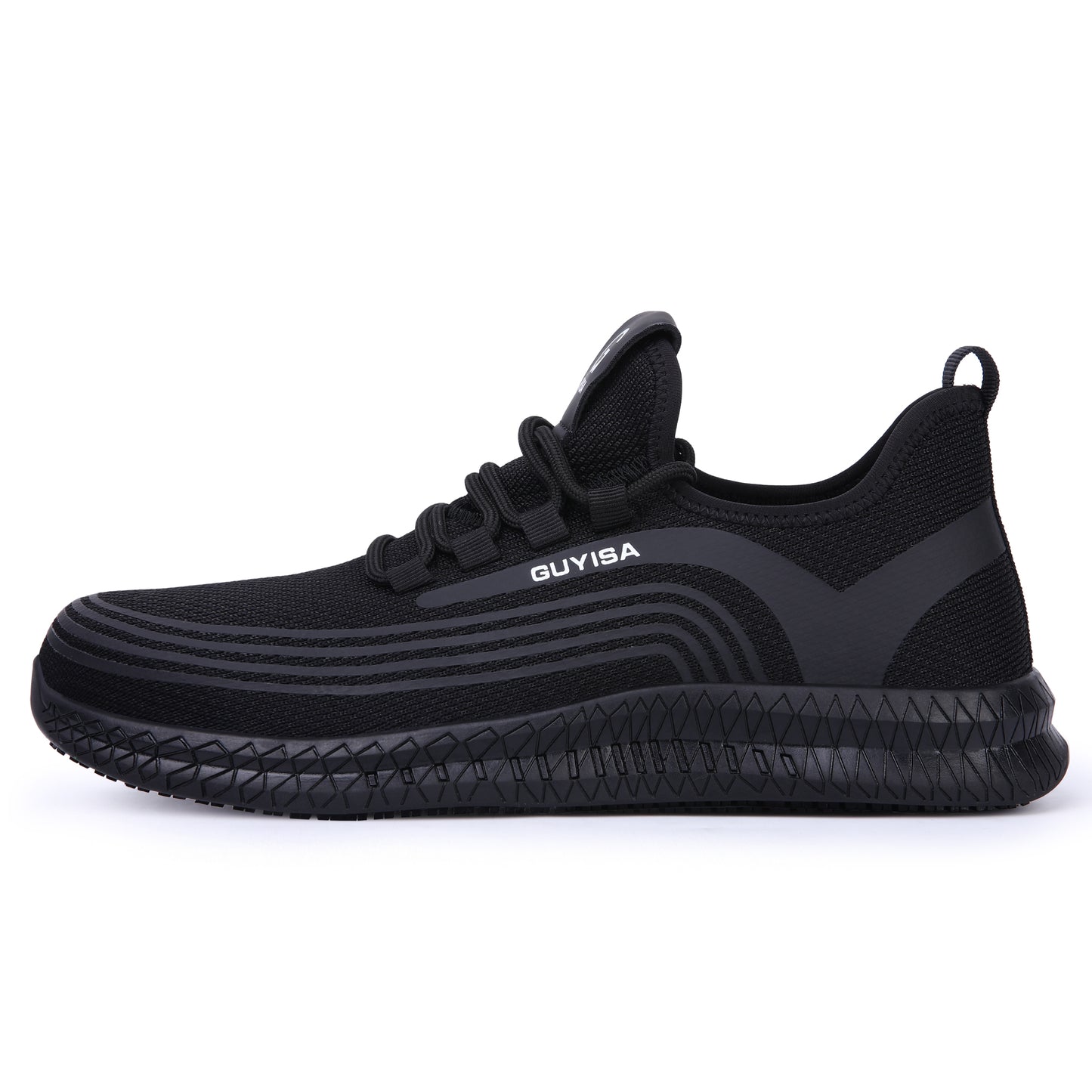 Breathable Composite Toe Safety Shoes Slip Resistant Black