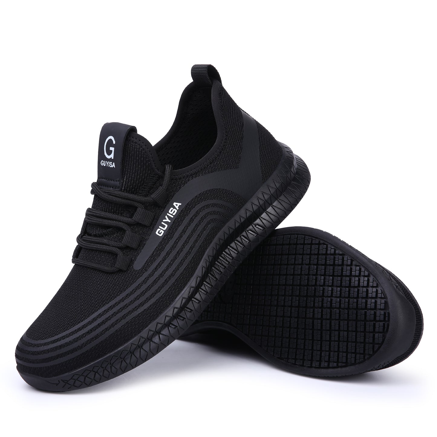 Breathable Composite Toe Safety Shoes Slip Resistant Black