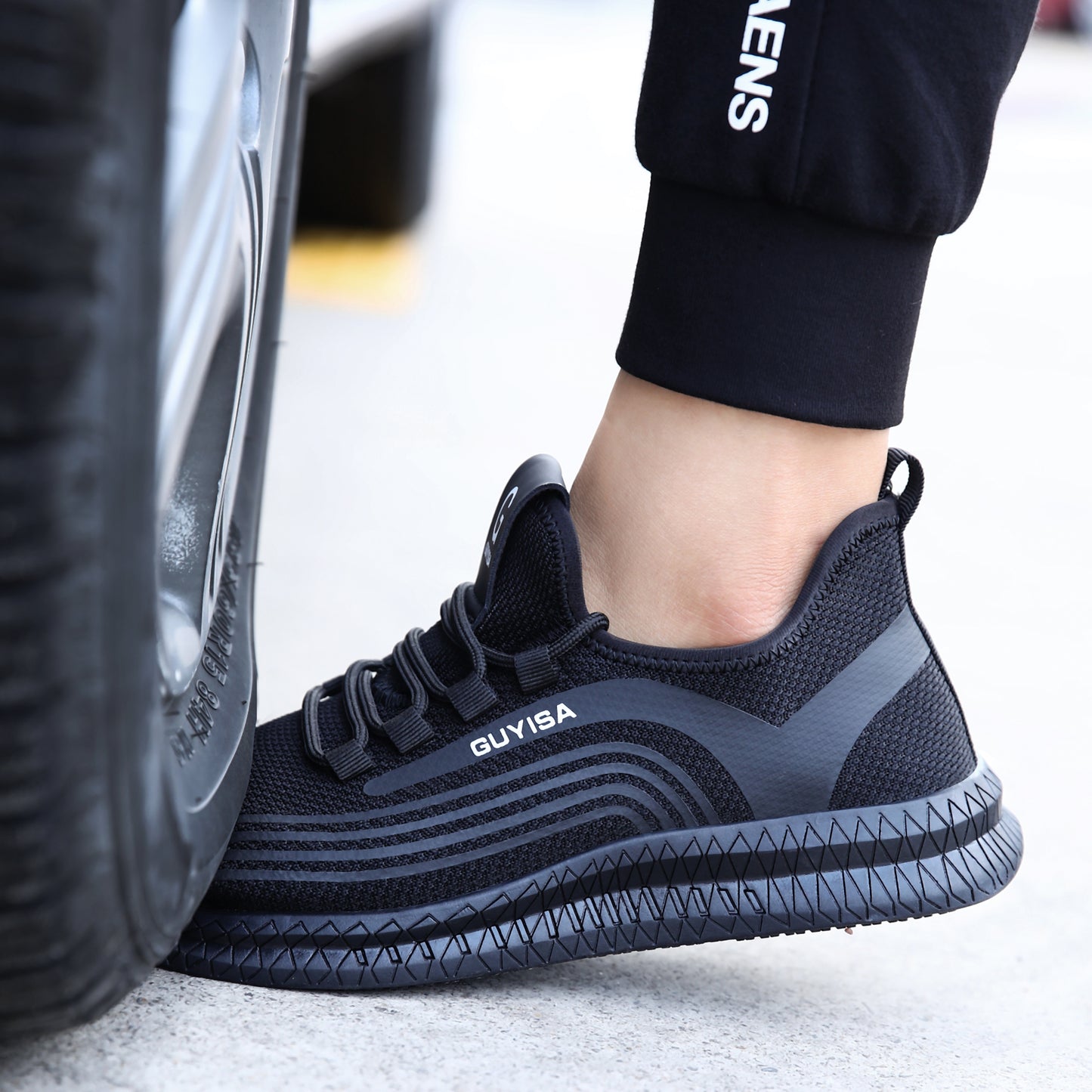 Breathable Composite Toe Safety Shoes Slip Resistant Black