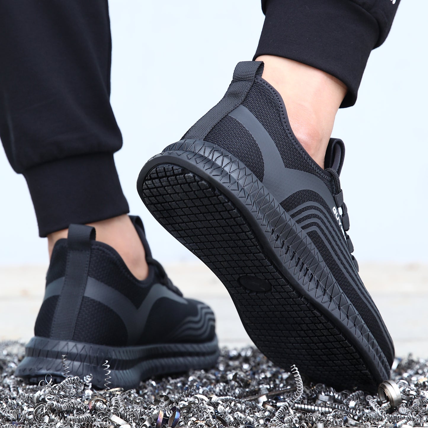 Breathable Composite Toe Safety Shoes Slip Resistant Black
