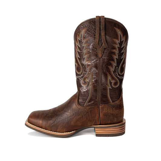 Breathable Women's Square Toe Mid Calf Cowboy Boots with Embroidery