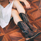 Breathable Women's Square Toe Mid Calf Cowboy Boots with Embroidery