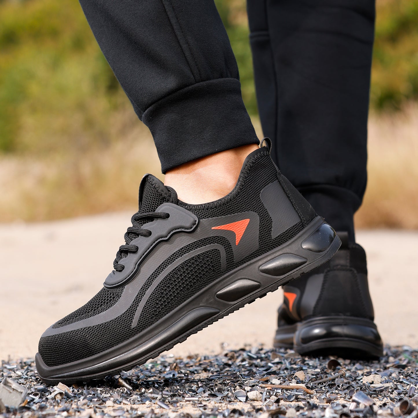 Comfortable Kevlar Composite Toe Work Shoes Black