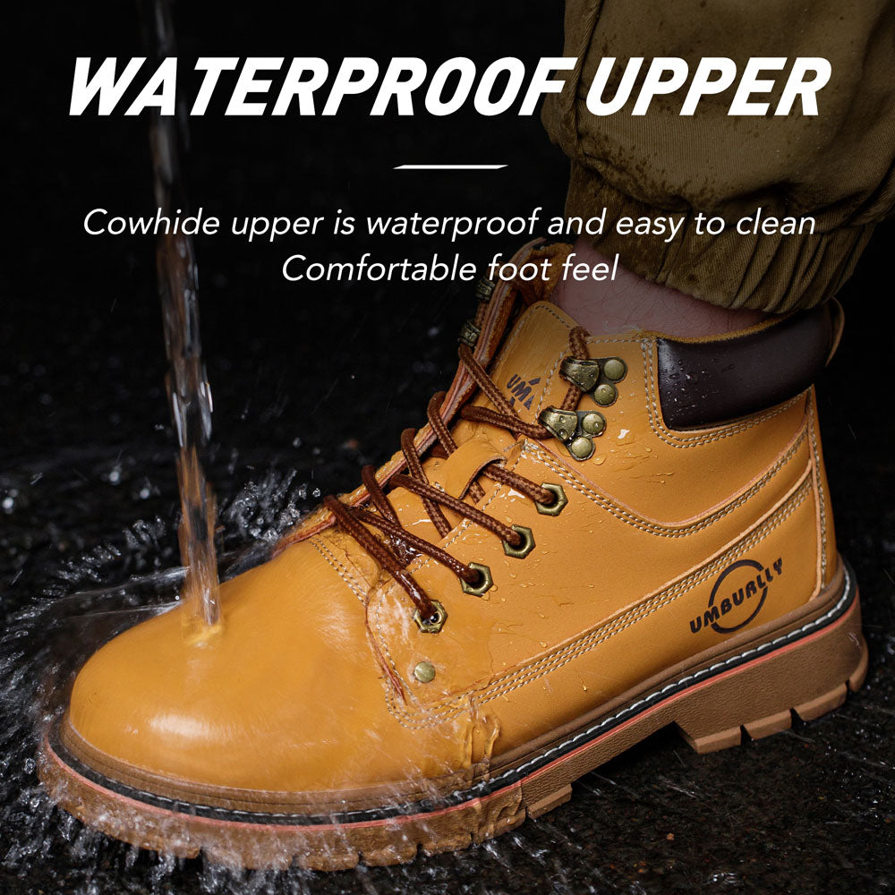 Comfortable Leather Kevlar Work Boots Anti Smashing