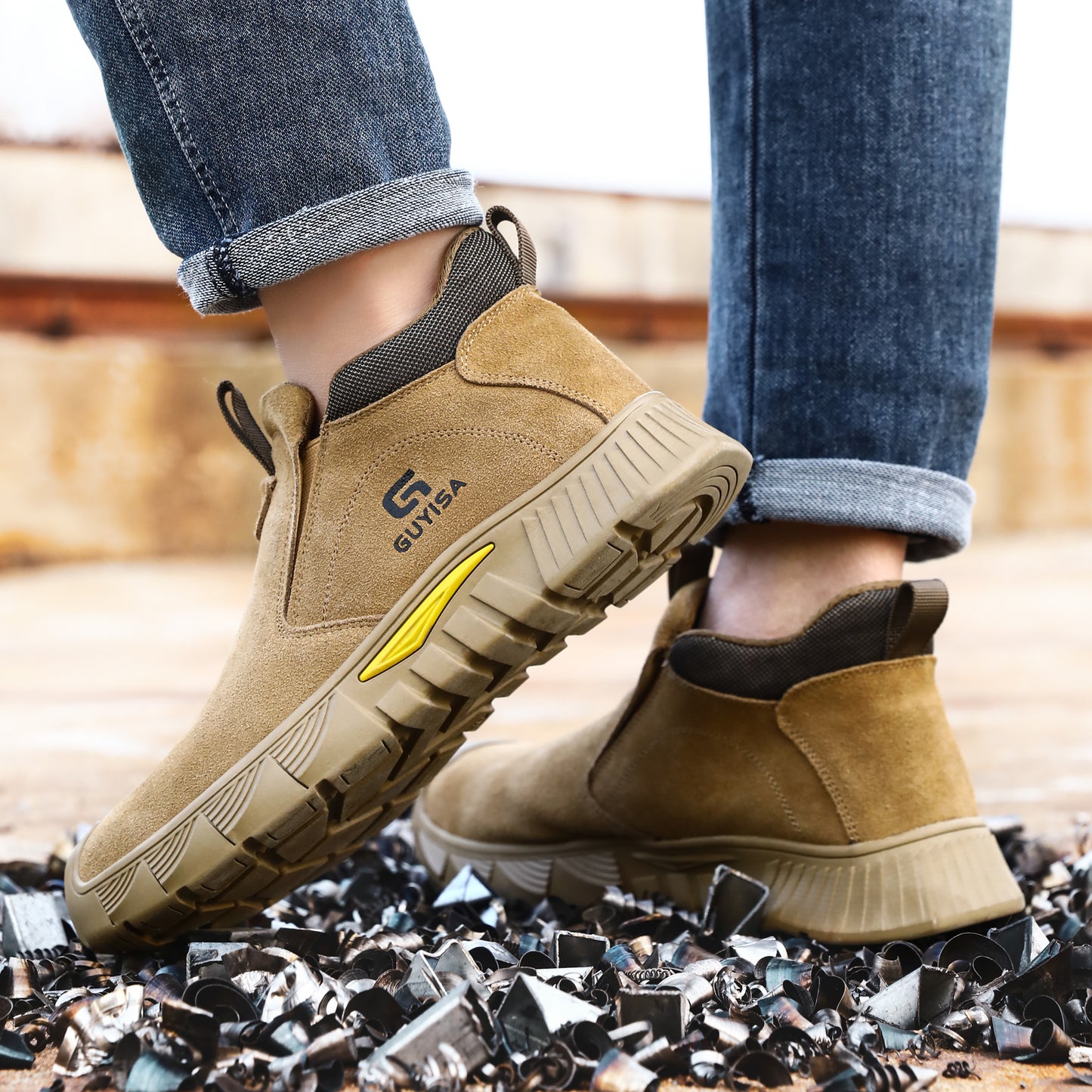 Comfortable Slip On Steel Toe Safety Shoes Anti Puncture