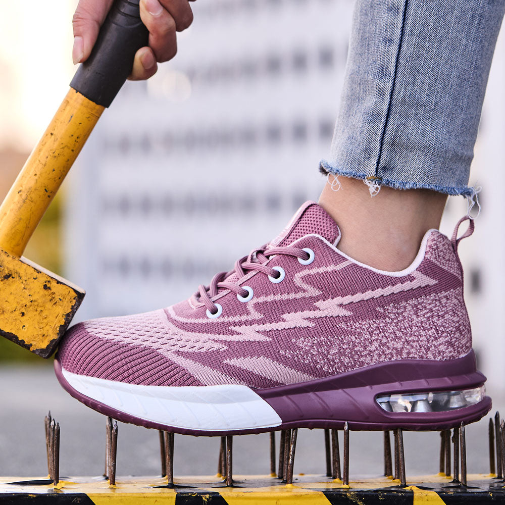 Comfortable Stylish Women's Steel Toe Safety Shoes Pink