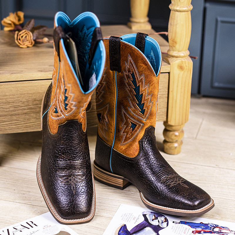 Comfortable Western Cowboy Boots Wide Calf For Men