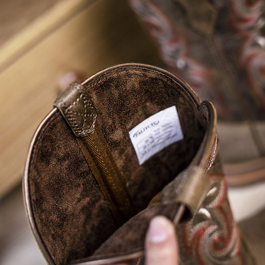Comfortable Wide Calf Women’s Cowboy Boots in Camel