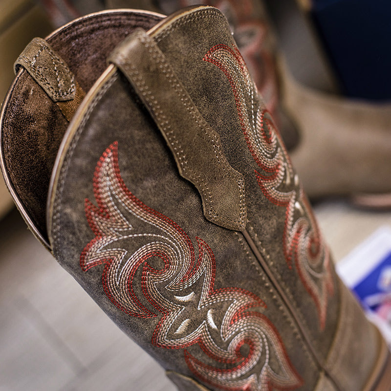 Comfortable Wide Calf Women’s Cowboy Boots in Camel