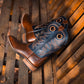Cowboy Boots For Men Classic Embroidered Pull On Boots Dark Brown