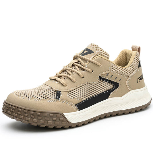 DS514 Mesh Breathable Steel Toe Work Shoes Beige