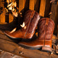 Embroidered Square Toe Western Cowboy Boots For Men