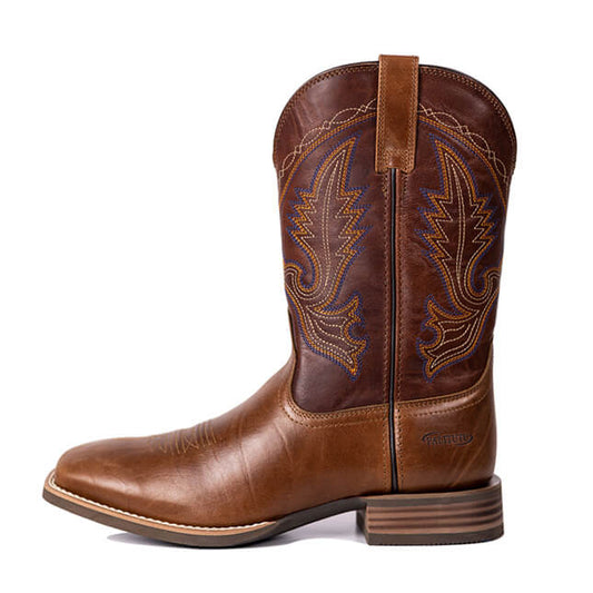Embroidered Square Toe Western Cowboy Boots For Men