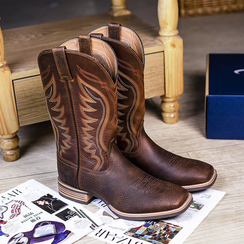 Heritage Roughstock Men's Western Cowboy Boots Slip Resistant