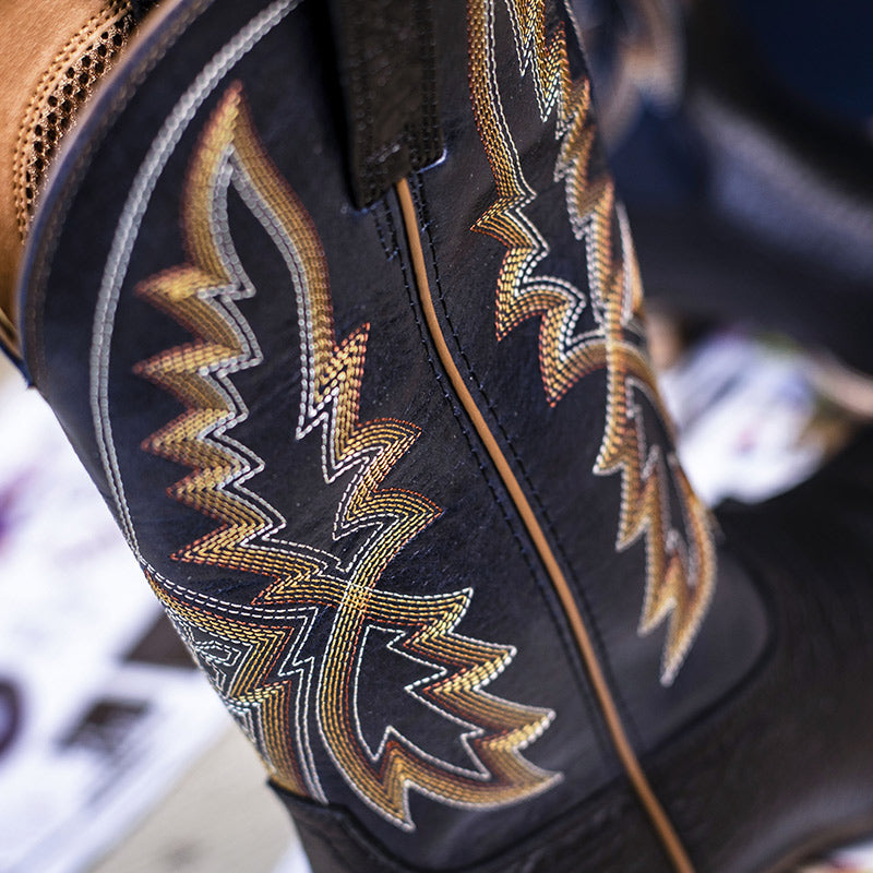 High Quality Mens Black Cowboy Boots Square Toe
