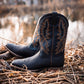 High Quality Mens Black Cowboy Boots Square Toe