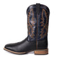 High Quality Mens Black Cowboy Boots Square Toe