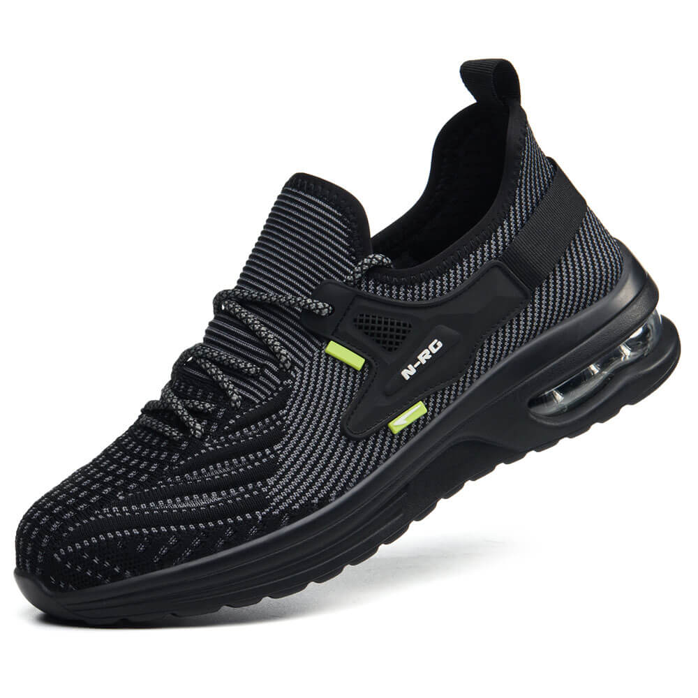Lightweight Breathable Steel Toe Safety Shoe Black