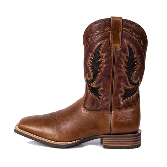 Men's Cowhide Square Toe Western Cowboy Boots