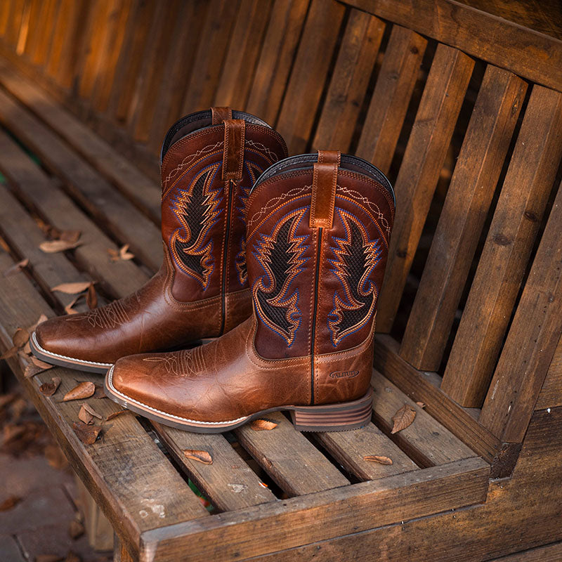 Men's Cowhide Square Toe Western Cowboy Boots