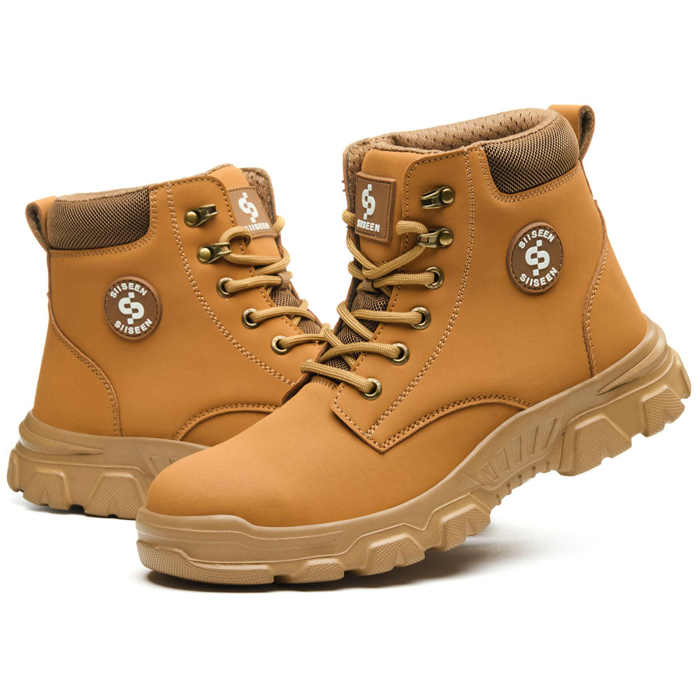Men's Construction Steel Toe Work Boots Puncture Proof