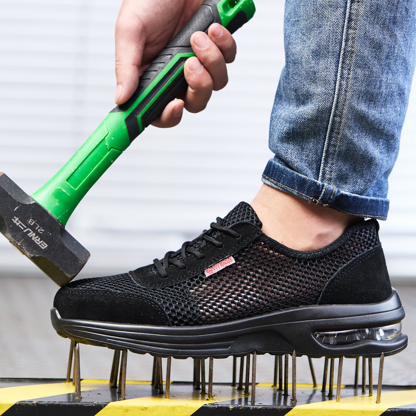 Men's Summer Steel Toe Safety Shoes With Breathable Mesh