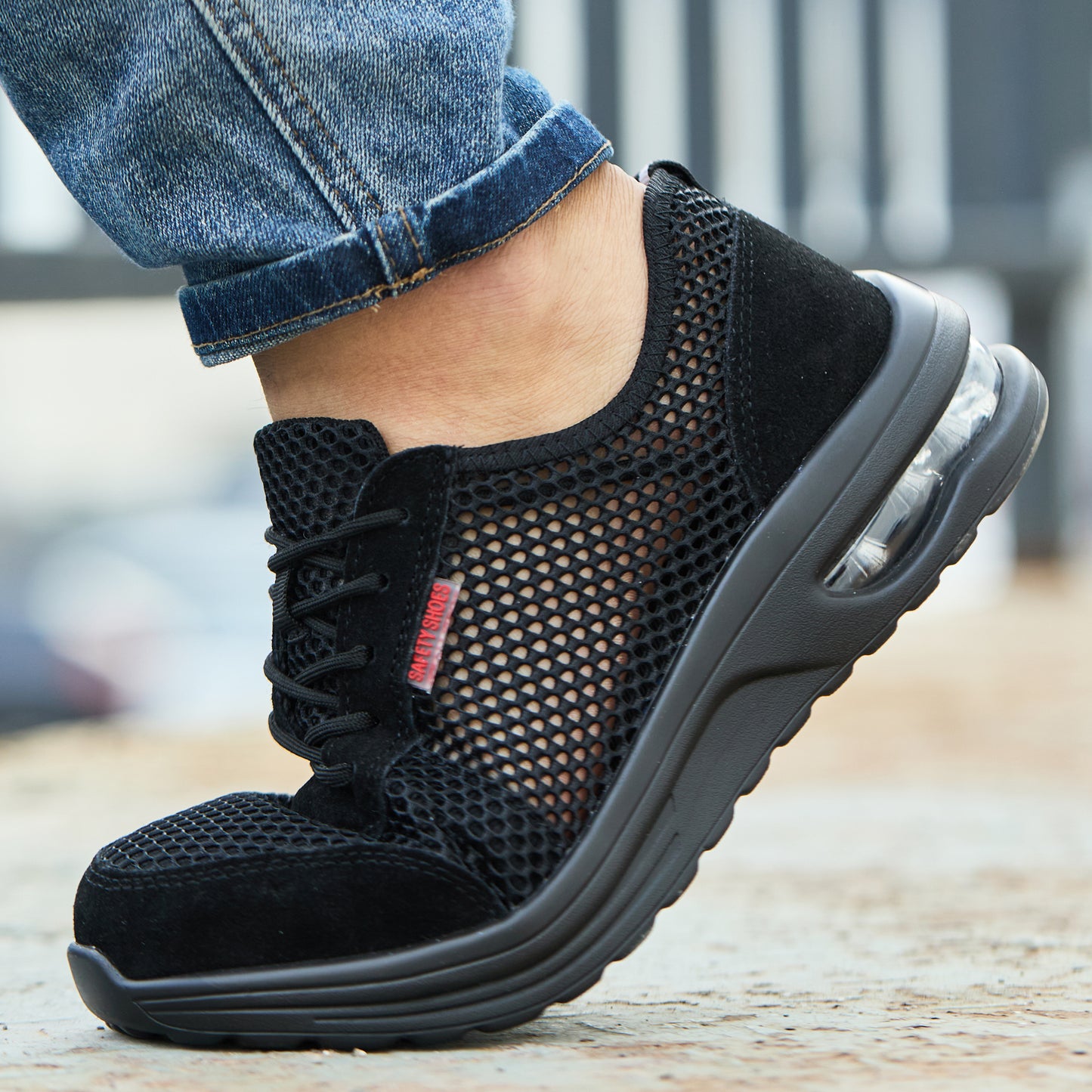 Men's Summer Steel Toe Safety Shoes With Breathable Mesh