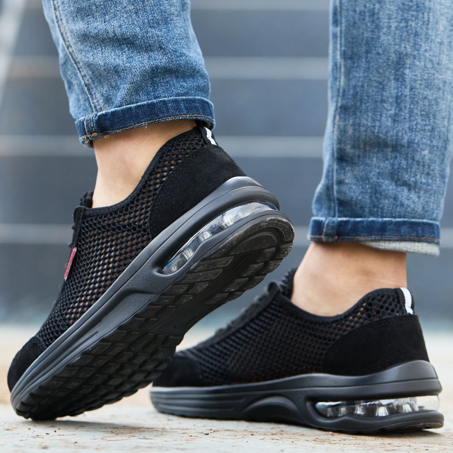 Men's Summer Steel Toe Safety Shoes With Breathable Mesh