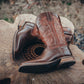 Men’s Western Cowboy Boots Chestnut Leather Classic Square Toe Popular Style