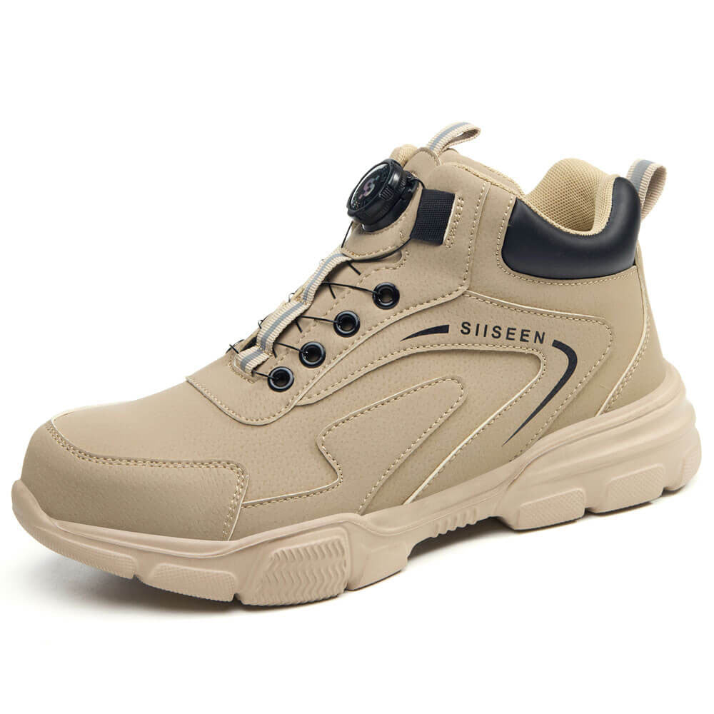 No Tie Steel Toe Work Boots For Men
