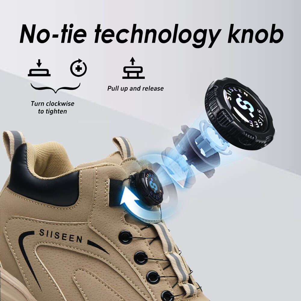 No Tie Steel Toe Work Boots For Men