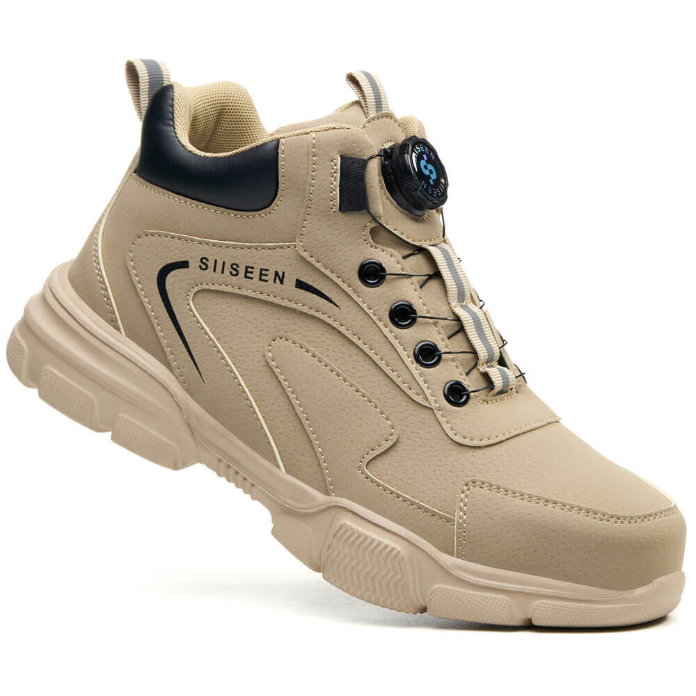No Tie Steel Toe Work Boots For Men