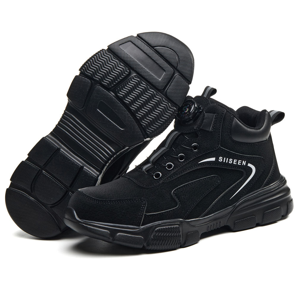 No Tie Steel Toe Work Boots For Men
