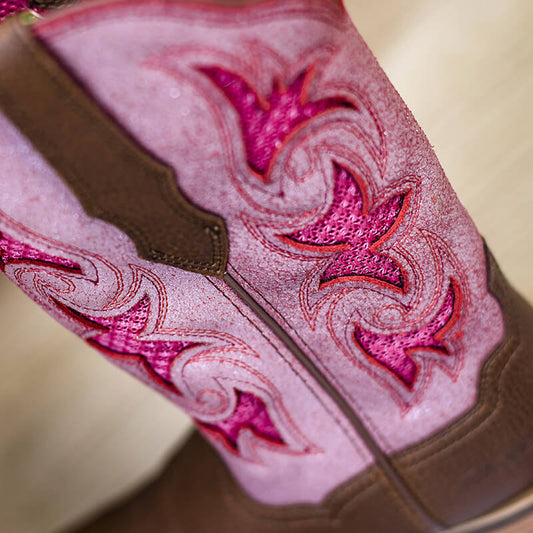 Pink Square Toe Cowgirl Boots – Fashionable Comfort for Women